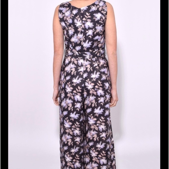 Zimmerman Linen stranded jumpsuit in black lavender Floral, size 0 - Picture 3 of 7